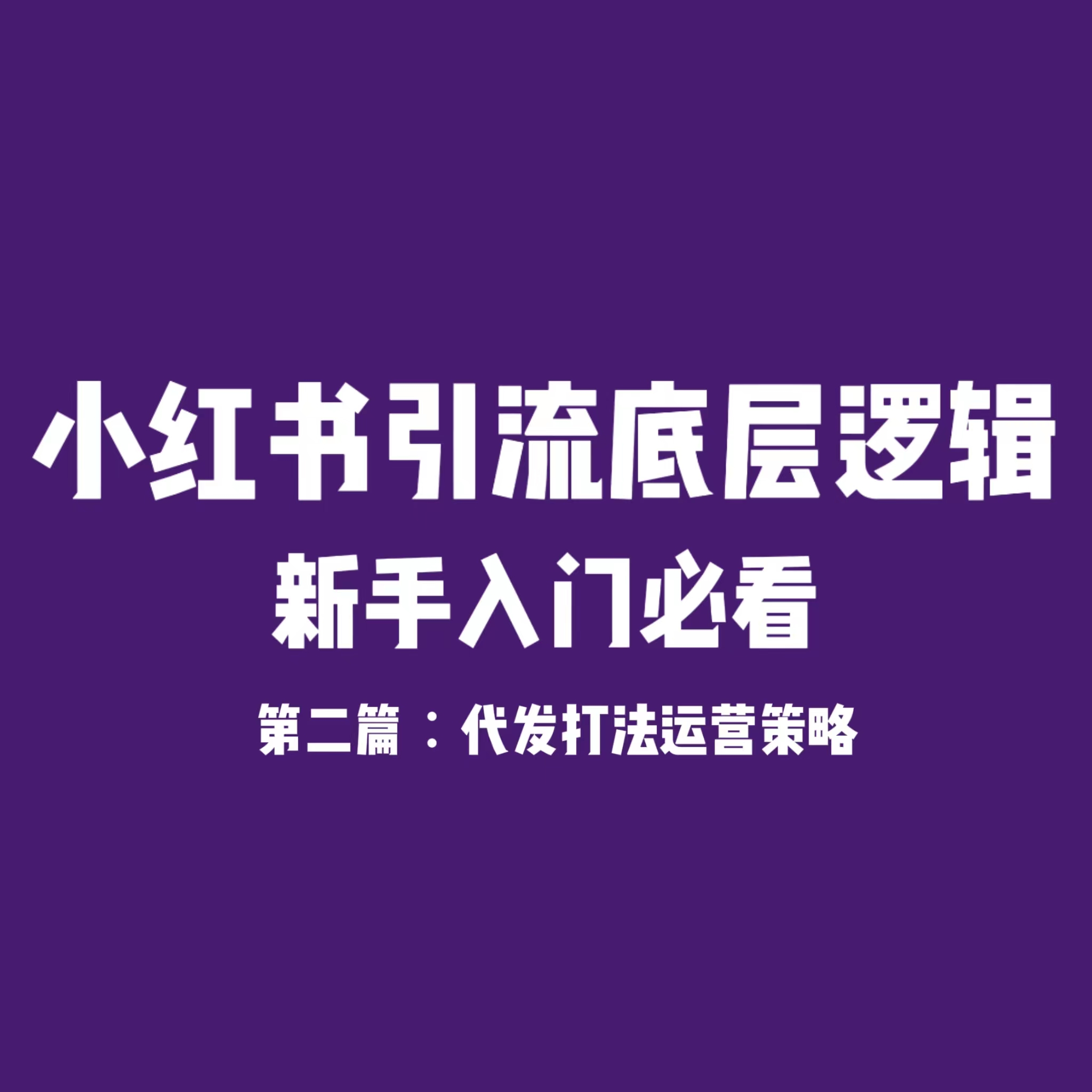 小红书引流底层逻辑 第二篇：兼职和达人代发打法运营策略-巅峰科技社群